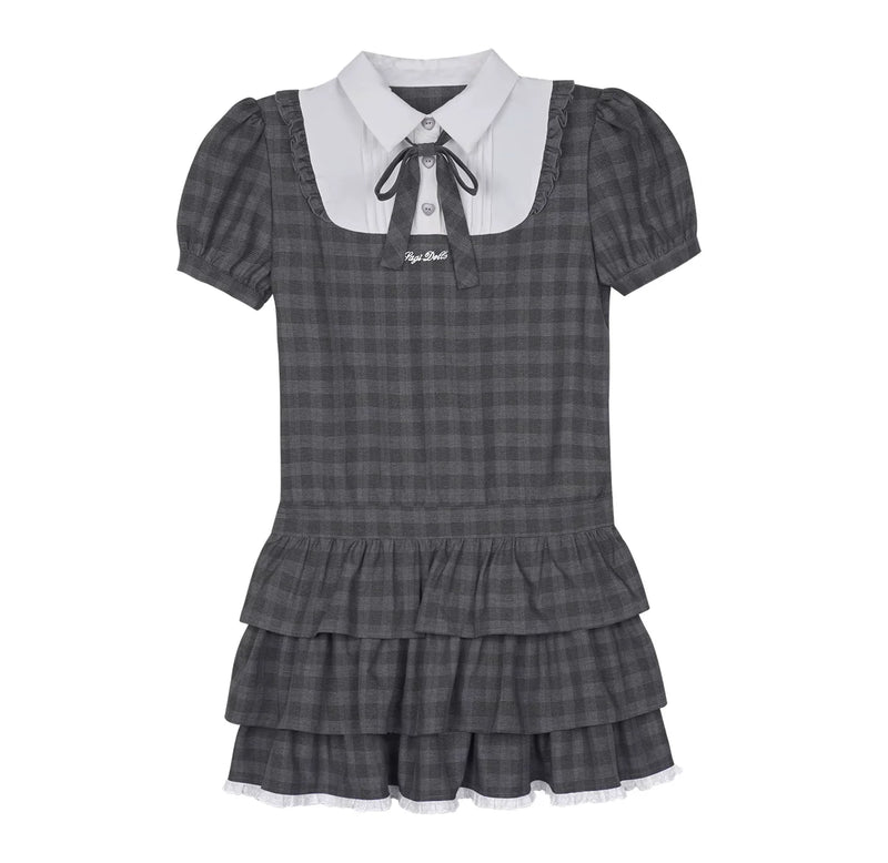 Plaid Tiered Dress