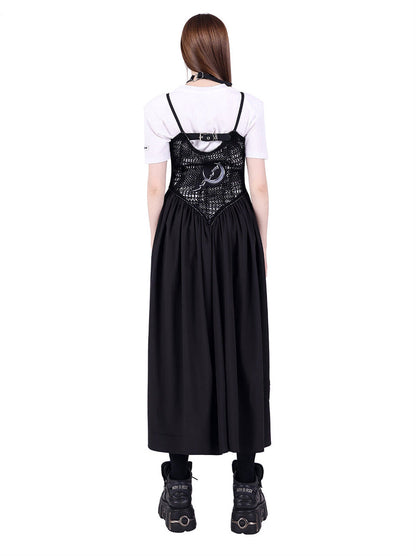 Y2k Punk Rock Electric Moon Double Side Mesh Dress