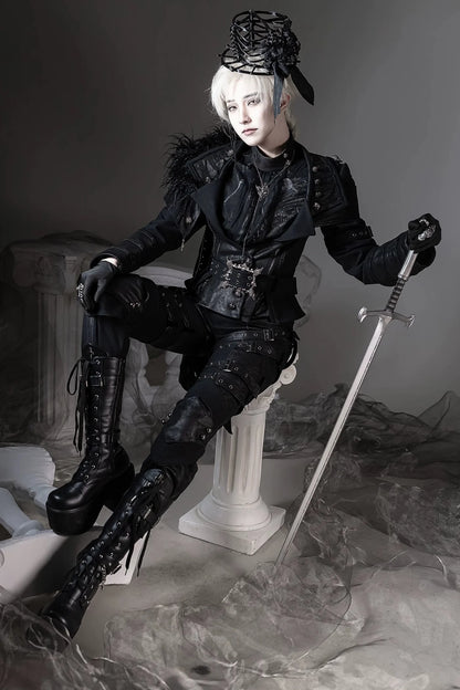 [pre-order Deadline: June 8] Phantom Knight Dark Gothic Prince Suit Full Set (jacket With Cape + Top + Pants)