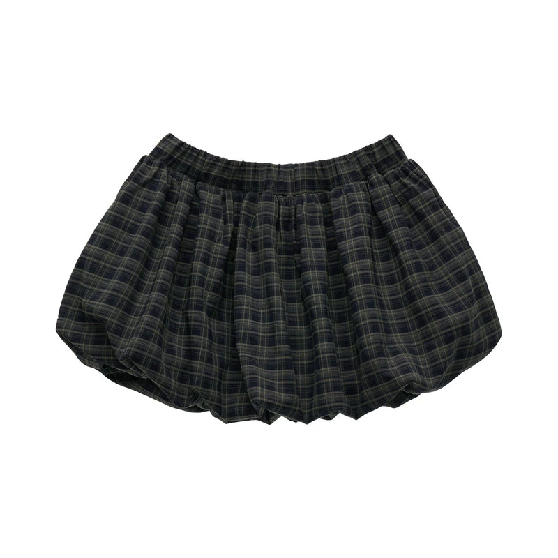 Plaid Lace-up Top + Skirt