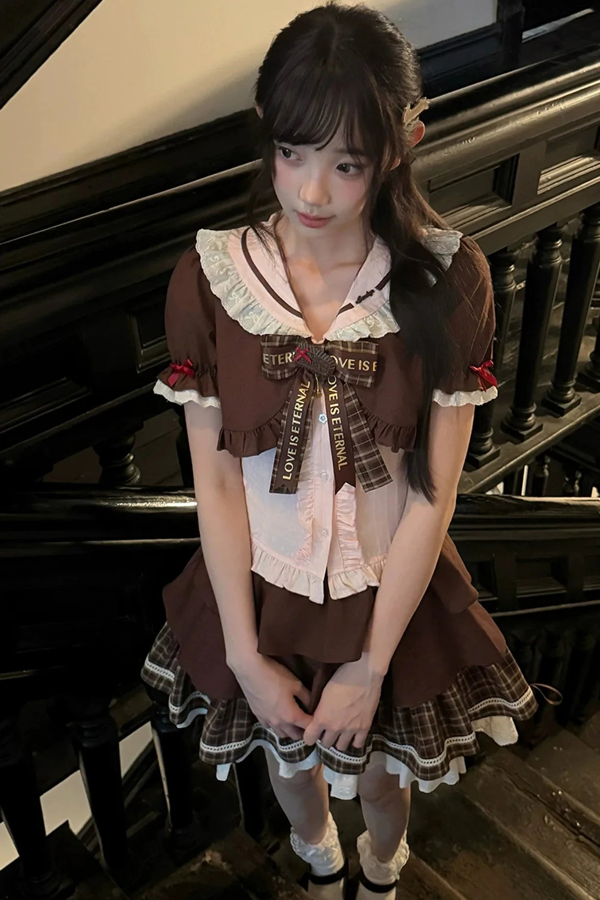 Strawberry Cocoa Doll Collar Top + Skirt