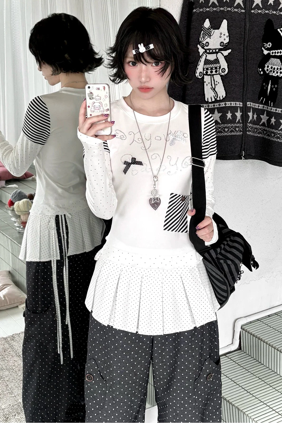 Heaven Angel Top + Striped Pants