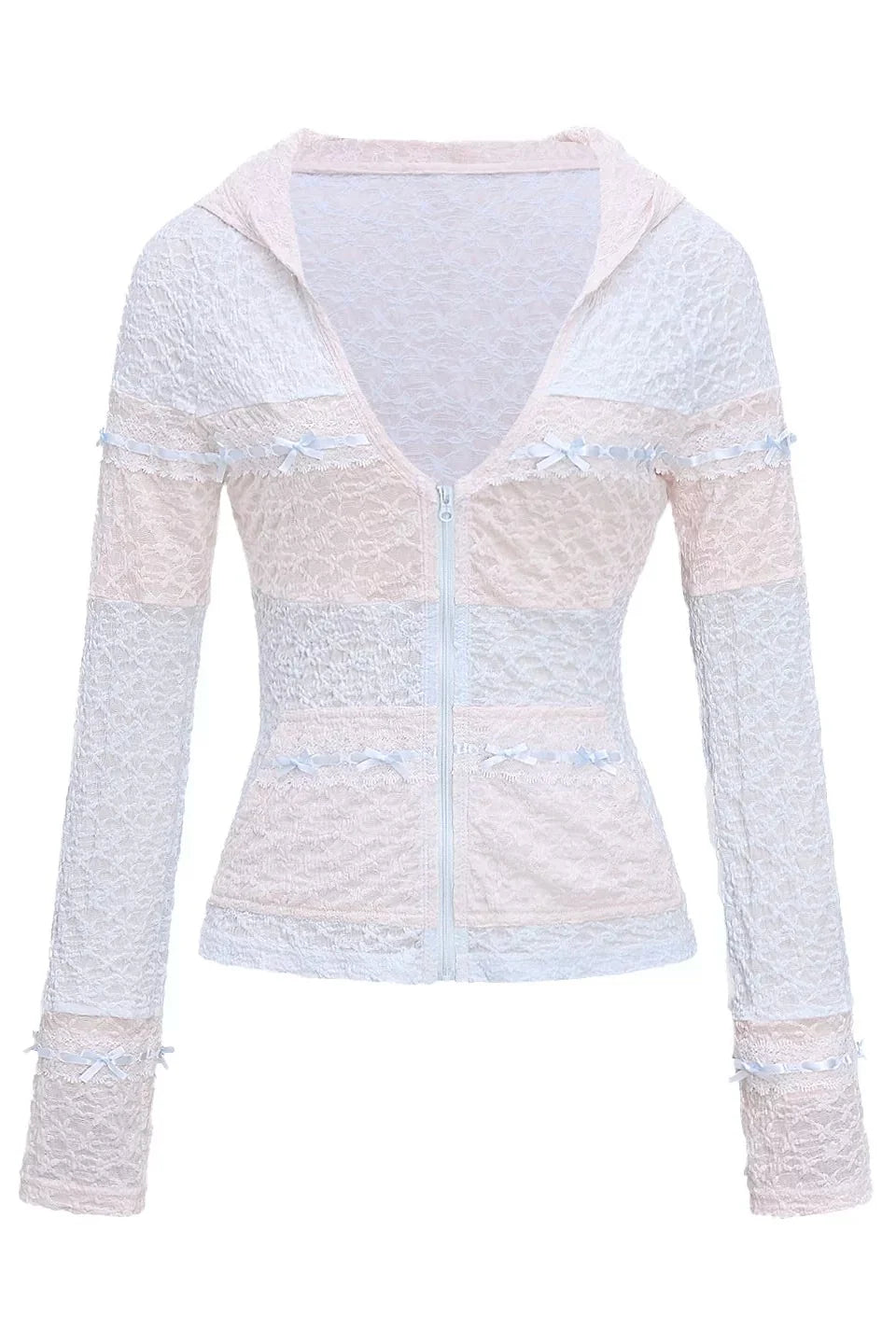 Fitted Lace Hooded Top