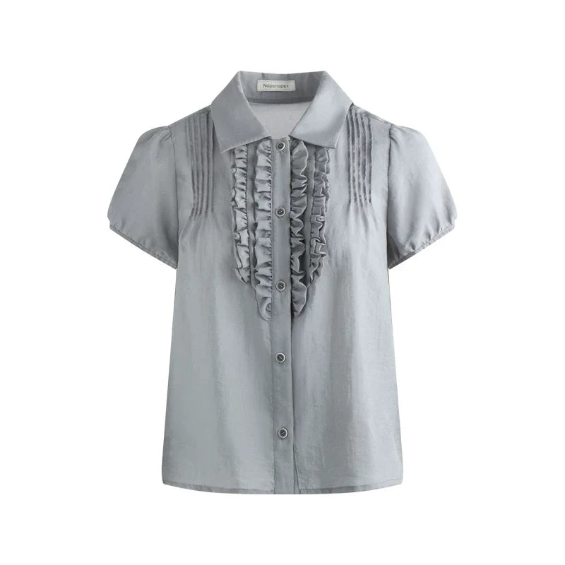 Lace Placket Top + Skirt