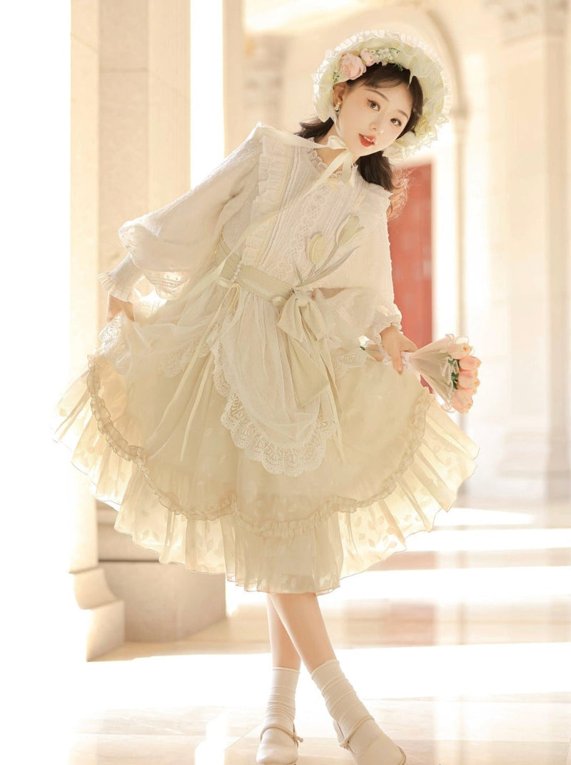 Pure Girly Tulip Ruffle Lolita Dress