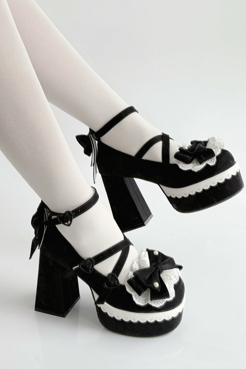 Sweet Ruffle Ribbon Lolita Shoes