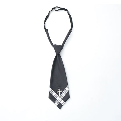 College Jacket + Suspender Skirt + Blouse + Tie
