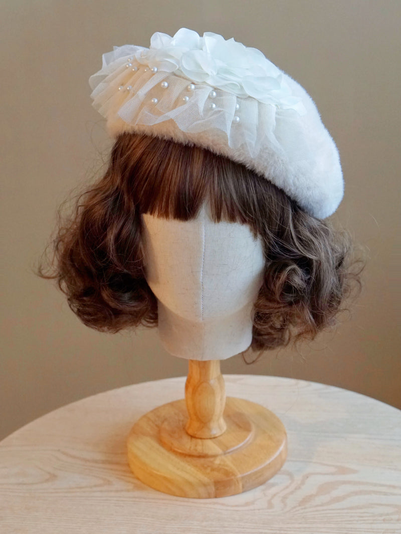 Sweet Girly White Beret