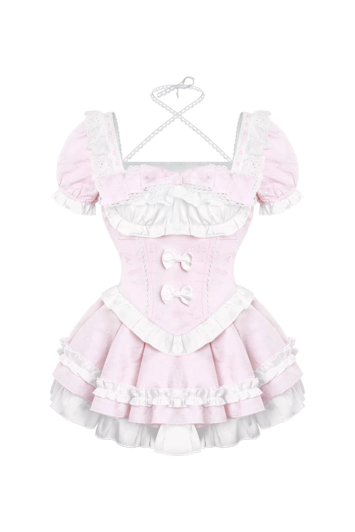 Sweet Girly Dress + Ribbon Apron + Inner Skirt