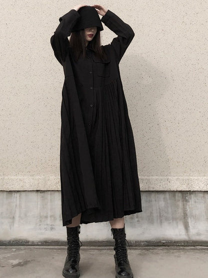 Dark Style Loose Shirt Dress