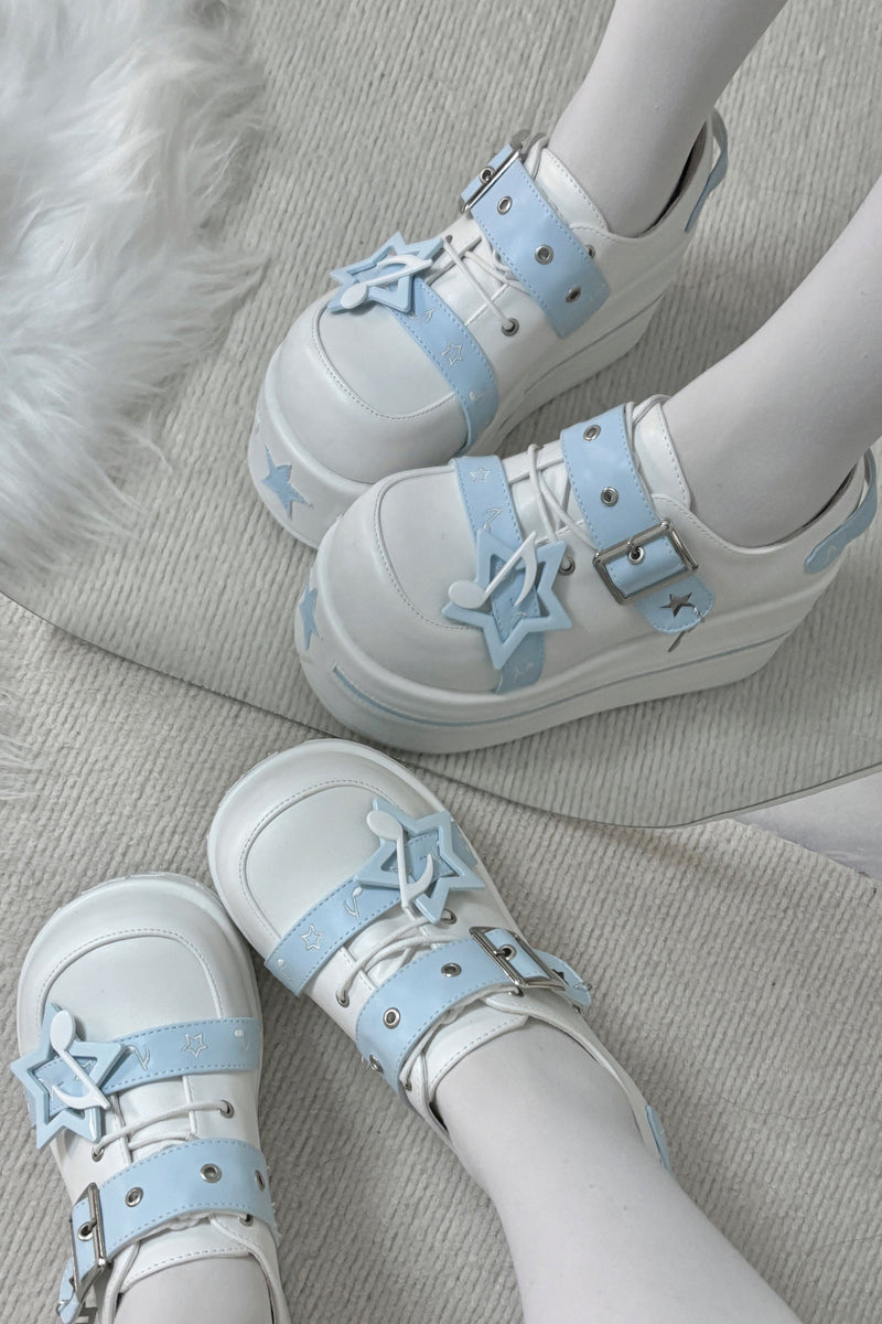 [pre-order] Star Melody Punk Strap Platform Shoes