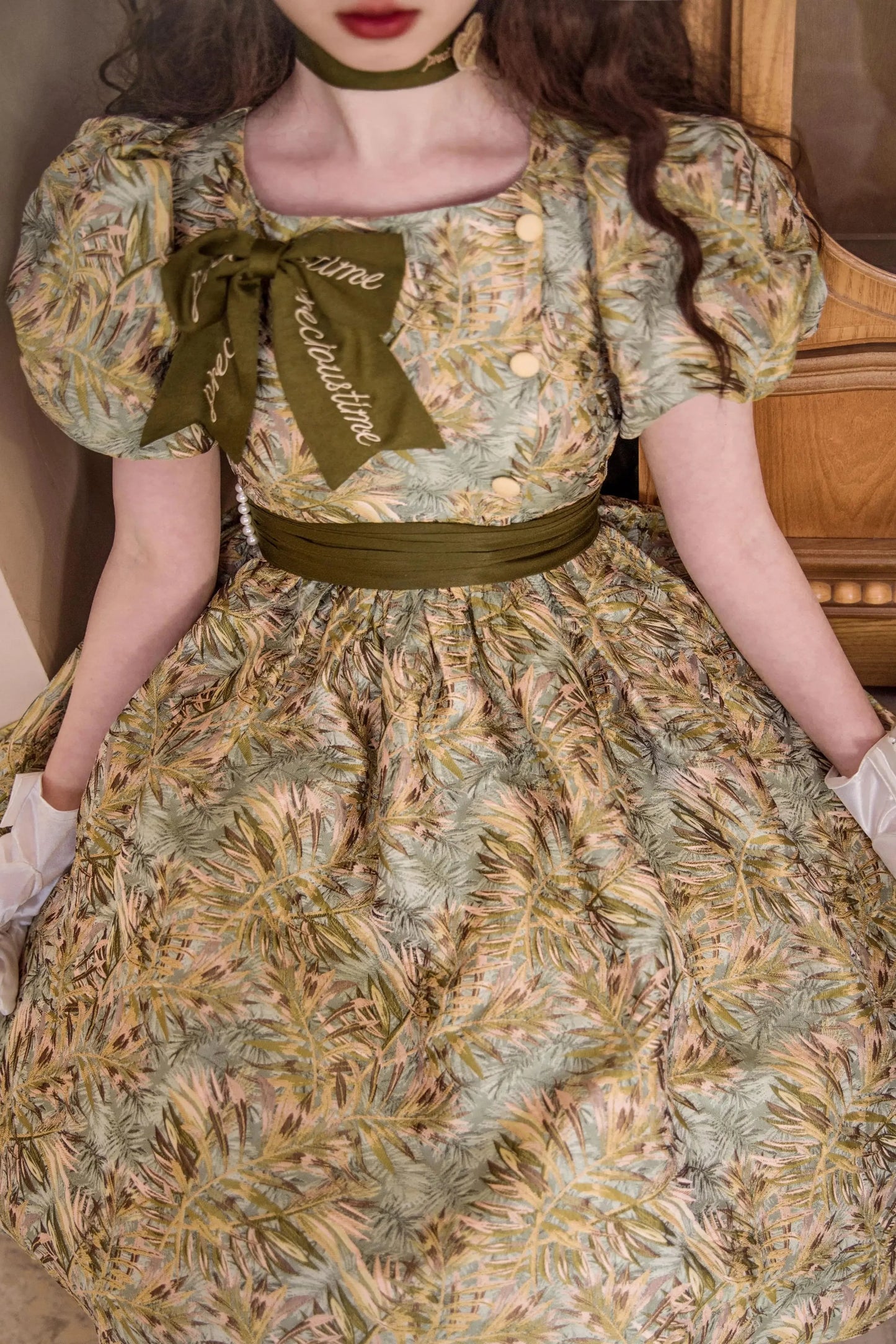 Golden Flower Design Dress + Skirt + Coat + Vest