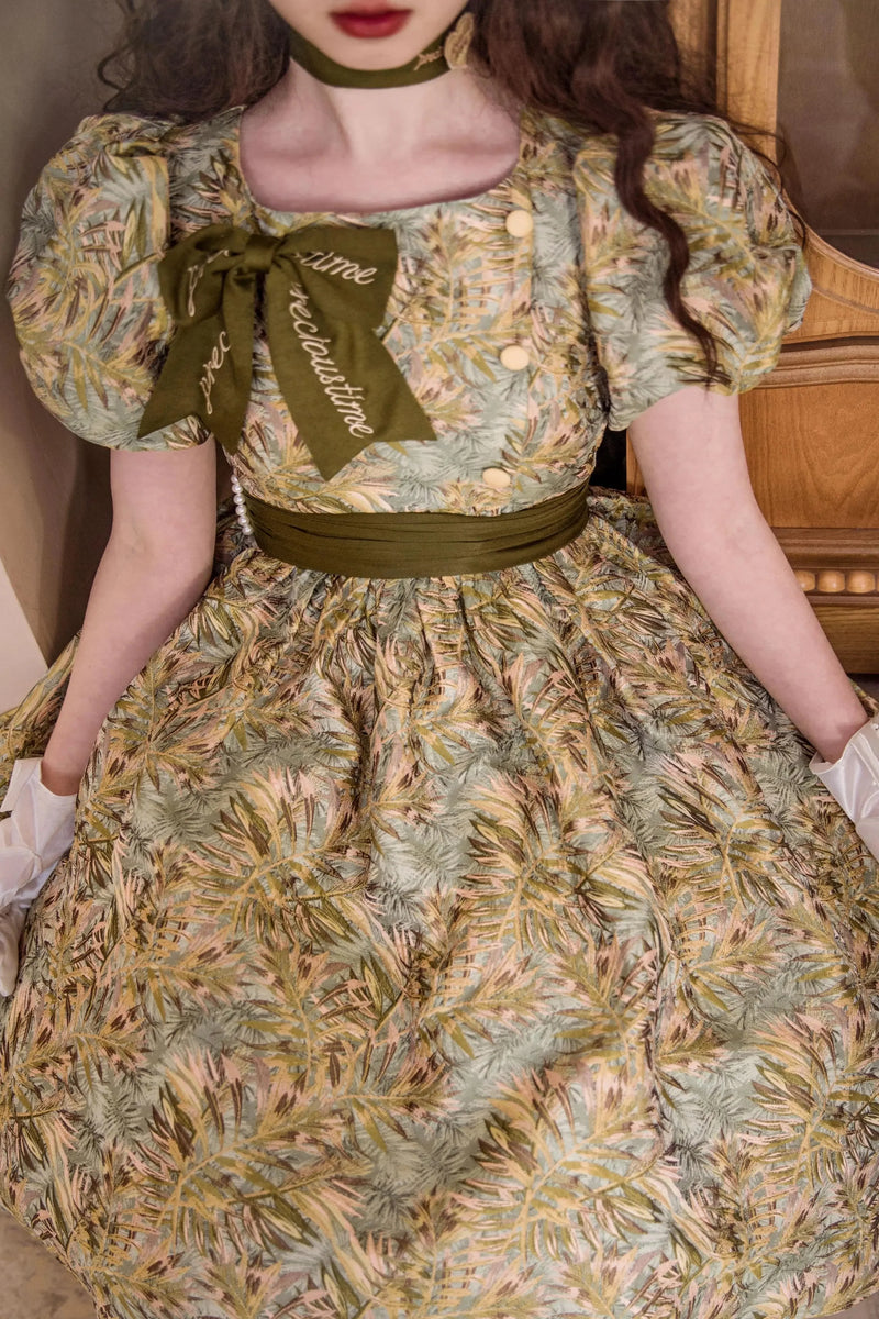Golden Flower Design Dress + Skirt + Coat + Vest