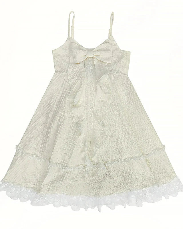 Girly Asian Big Bow Slip Dress