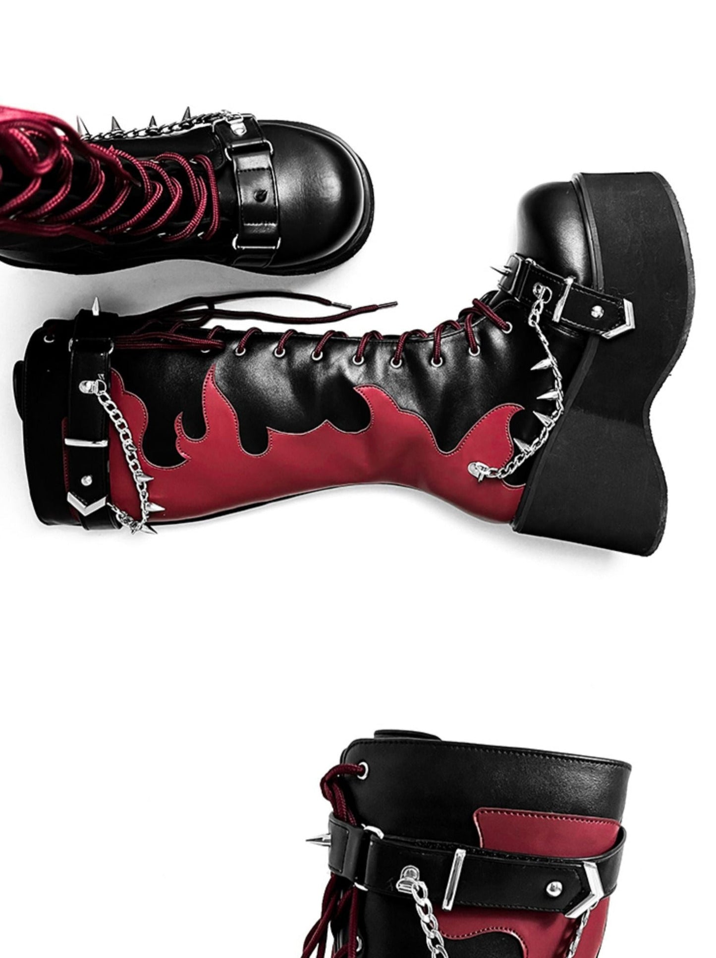 Punk Style Round Toe Platform Boots