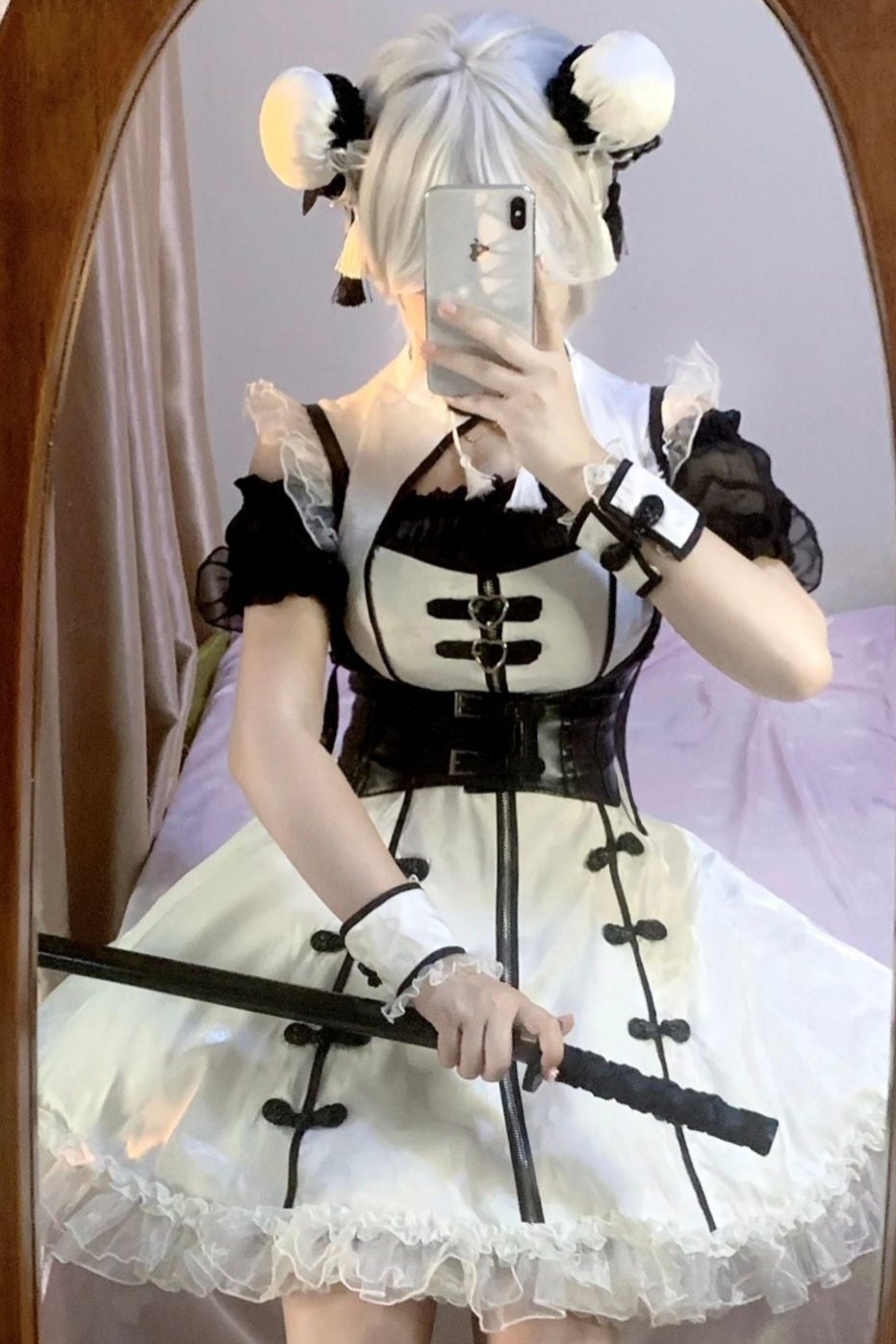 Dark Punk Black White Chinese-style Dress Suit