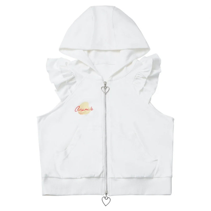 Snack Girl Hooded Vest + Top + Pleated Skirt + Leg Warmers