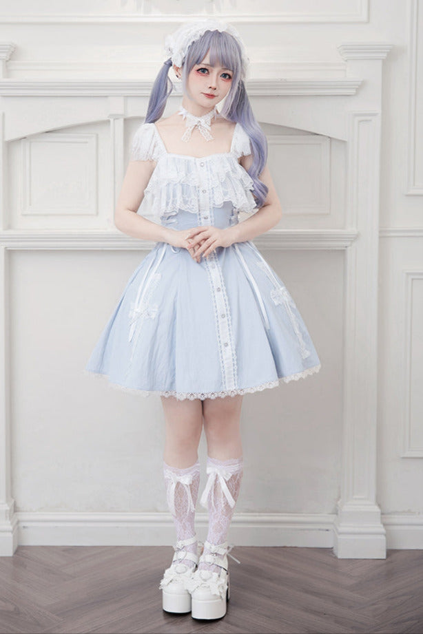 [reservations] Gothic Dark Mine Lace Flying Sleeve Dress + Choker