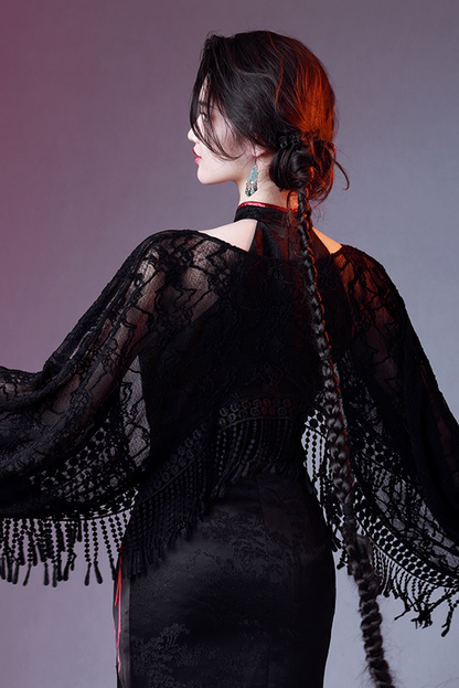 Black and White Lace Cardigan