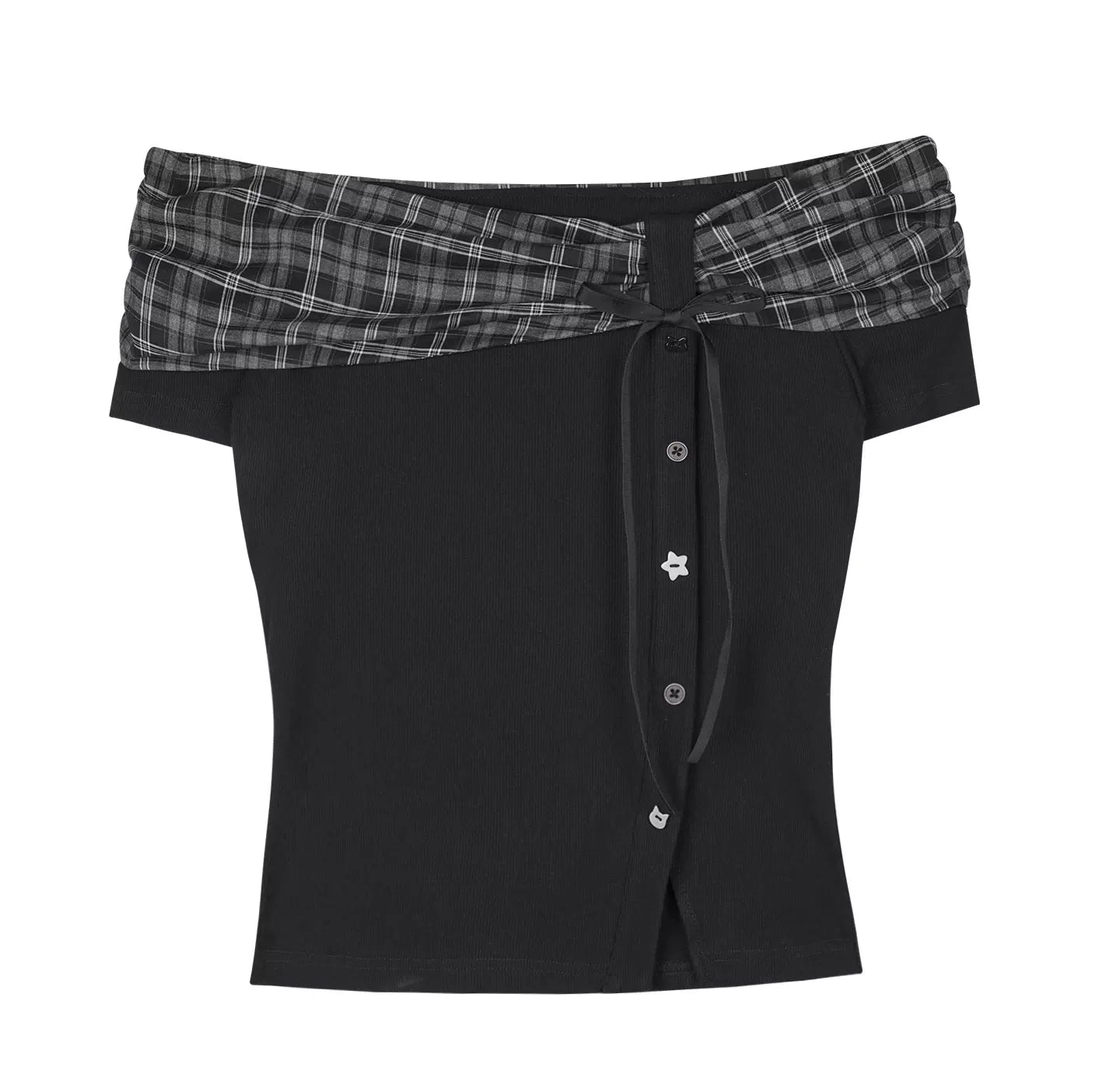 Plaid Graffiti Pleated Skirt + Top