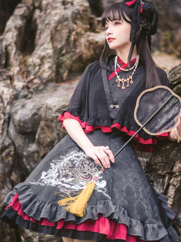Chinese-style Nine-tail Fox Lolita Dress Set