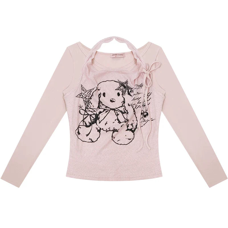 Rabbit Print Halter Top