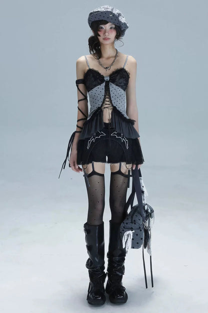 Y2k Dot Lace Camisole