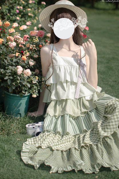 [pre-order] Tiered Ruffled Sleeveless Dress + Ribbon