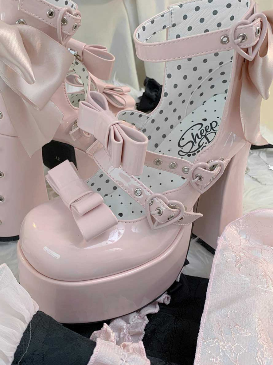 Barbie Party Lolita Strap Ribbon Platform Shoes