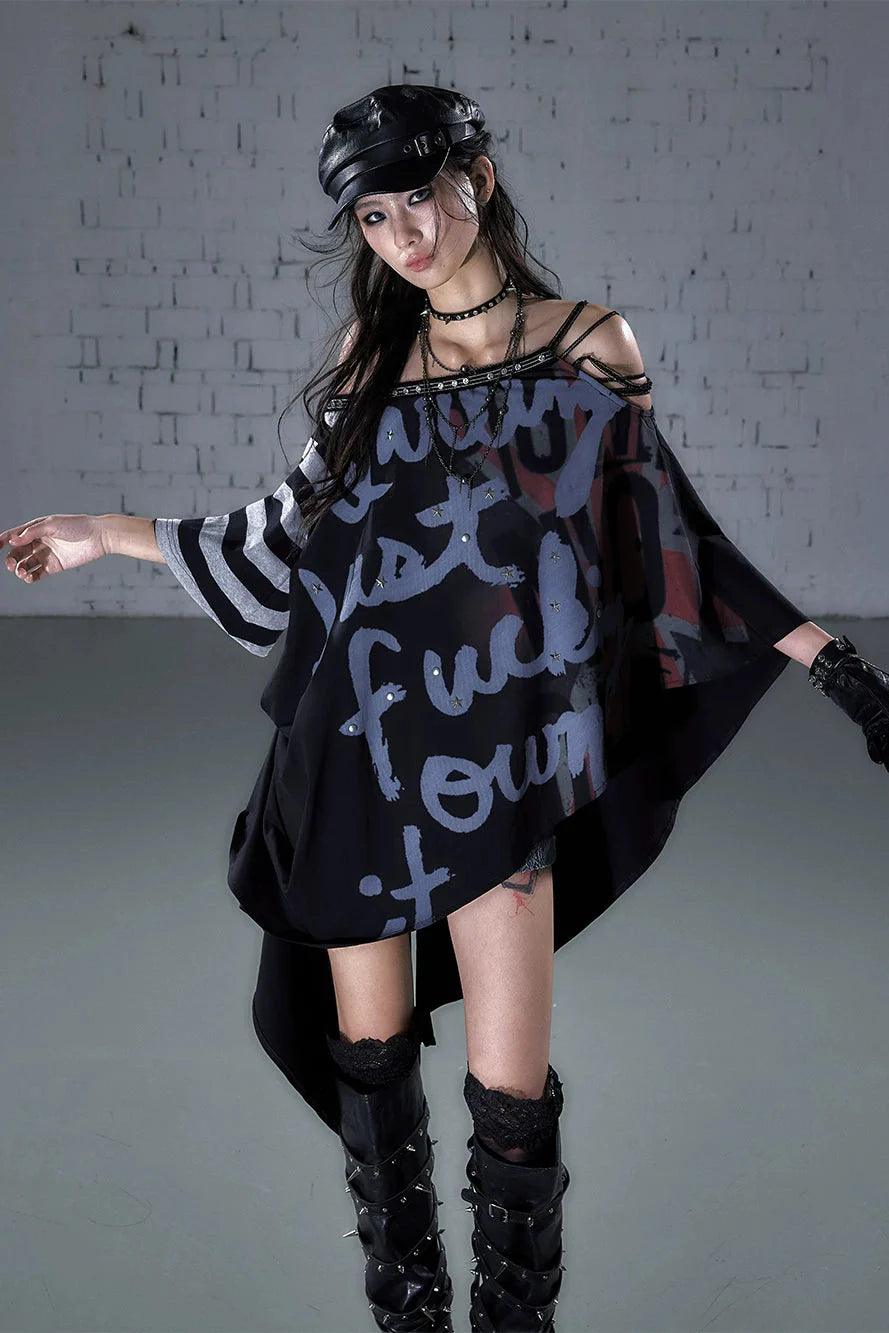 Asymmetrical Patchwork Cape Top