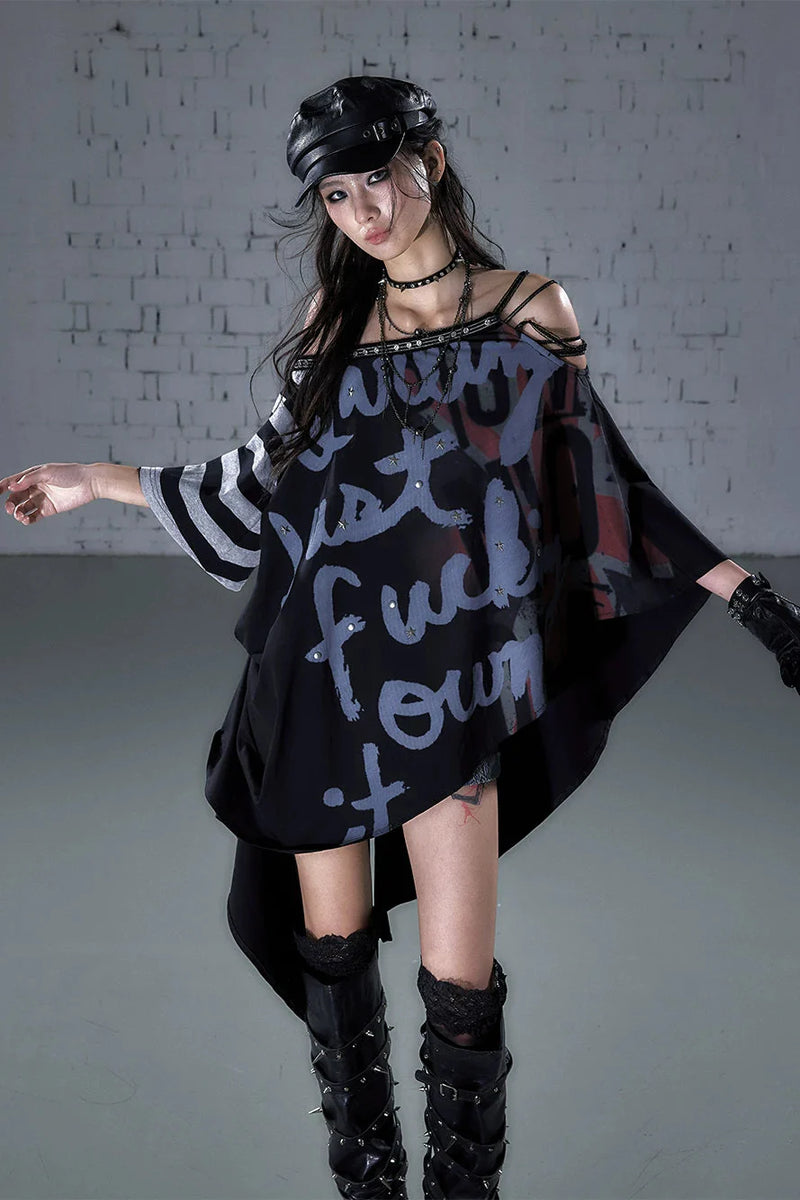 Asymmetrical Patchwork Cape Top