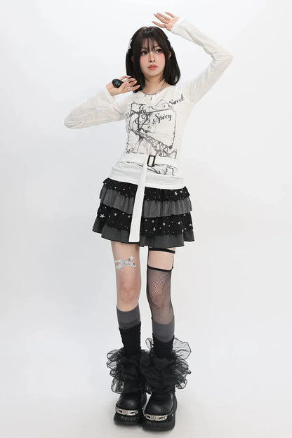 Graphic Ribbon Print Top
