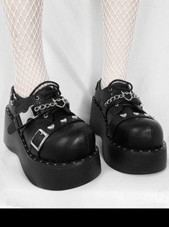 Devil Trap Punk Gothic Lolita Round Toe Platform Shoes