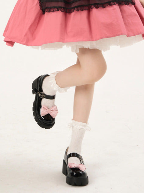 Mary Jane Cat Strap Platform Shoes + Ribbon
