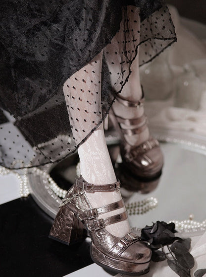 Jane Lolita Shoes Round Toe Gothic High Heels