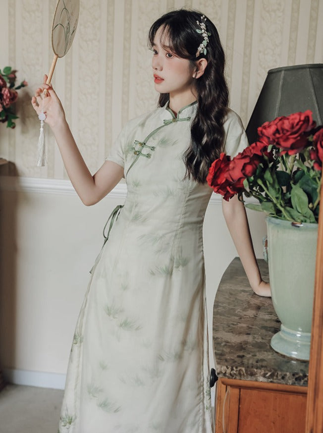Retro Slit Chinese-style Dress