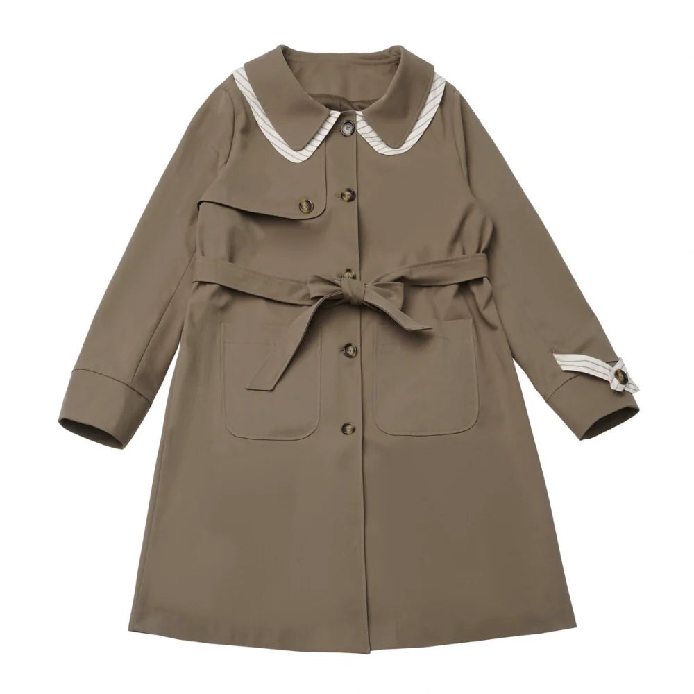 Maple Trench Coat + Hooded Top + Checkered Skirt + Shirt Dress