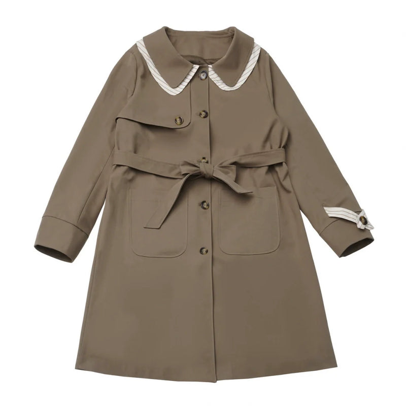 Maple Trench Coat + Hooded Top + Checkered Skirt + Shirt Dress