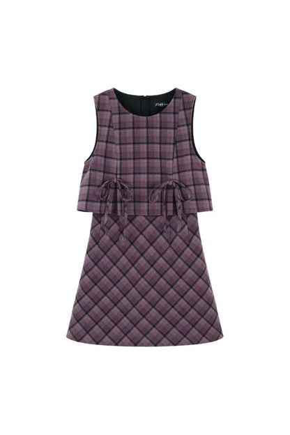 Check Vest Dress + Top