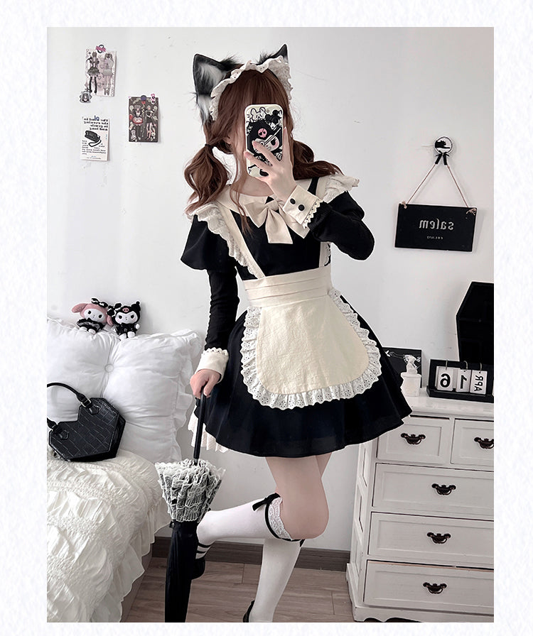 Pleated Lace Maid Dress