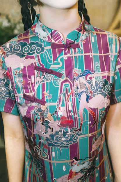 Phantom Chinese-style Fishtail Cheongsam Dress
