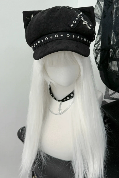 Studded Punk Cat Ear Hat