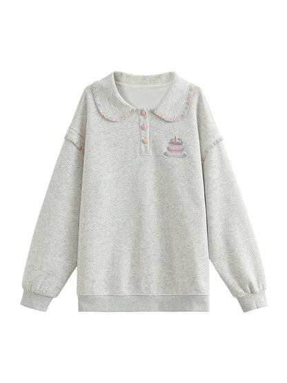 Doll Collar Loose Sweatshirt