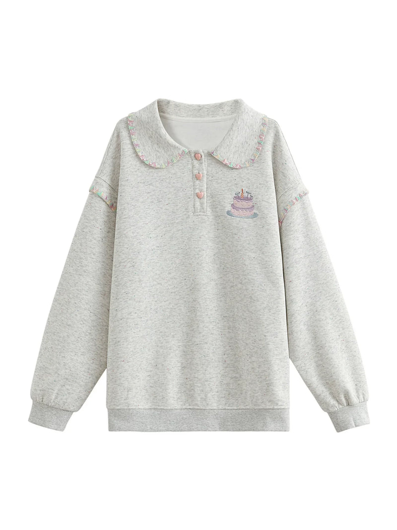 Doll Collar Loose Sweatshirt