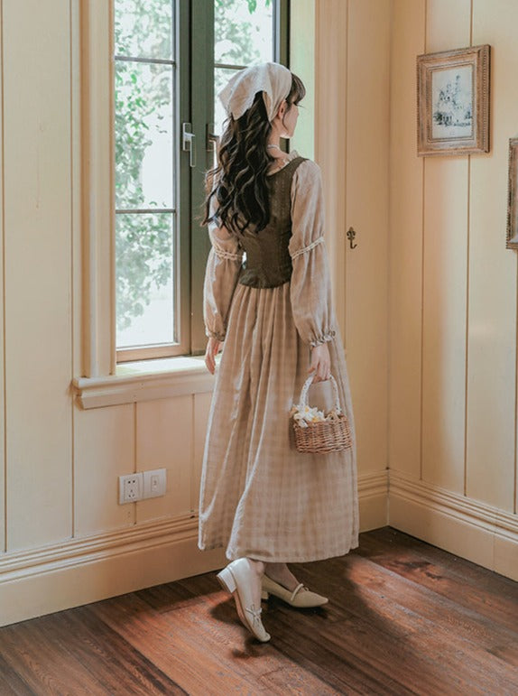 Nordic Pastoral Vest Linen Dress