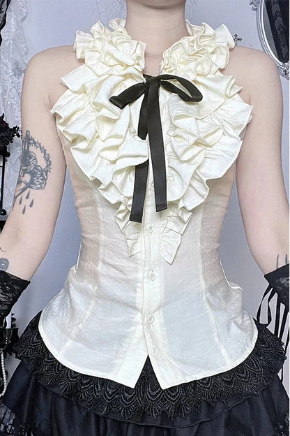 Ruffled Palace Lace Sleeveless Top