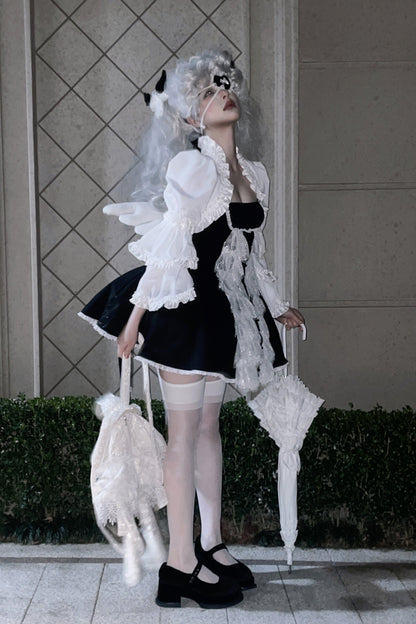 Little Angel Dark Gothic Lace Dress