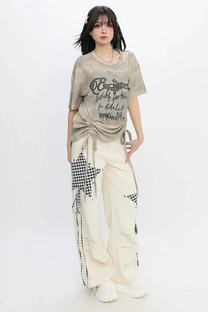 Y2k Tie-dye Off-shoulder Top