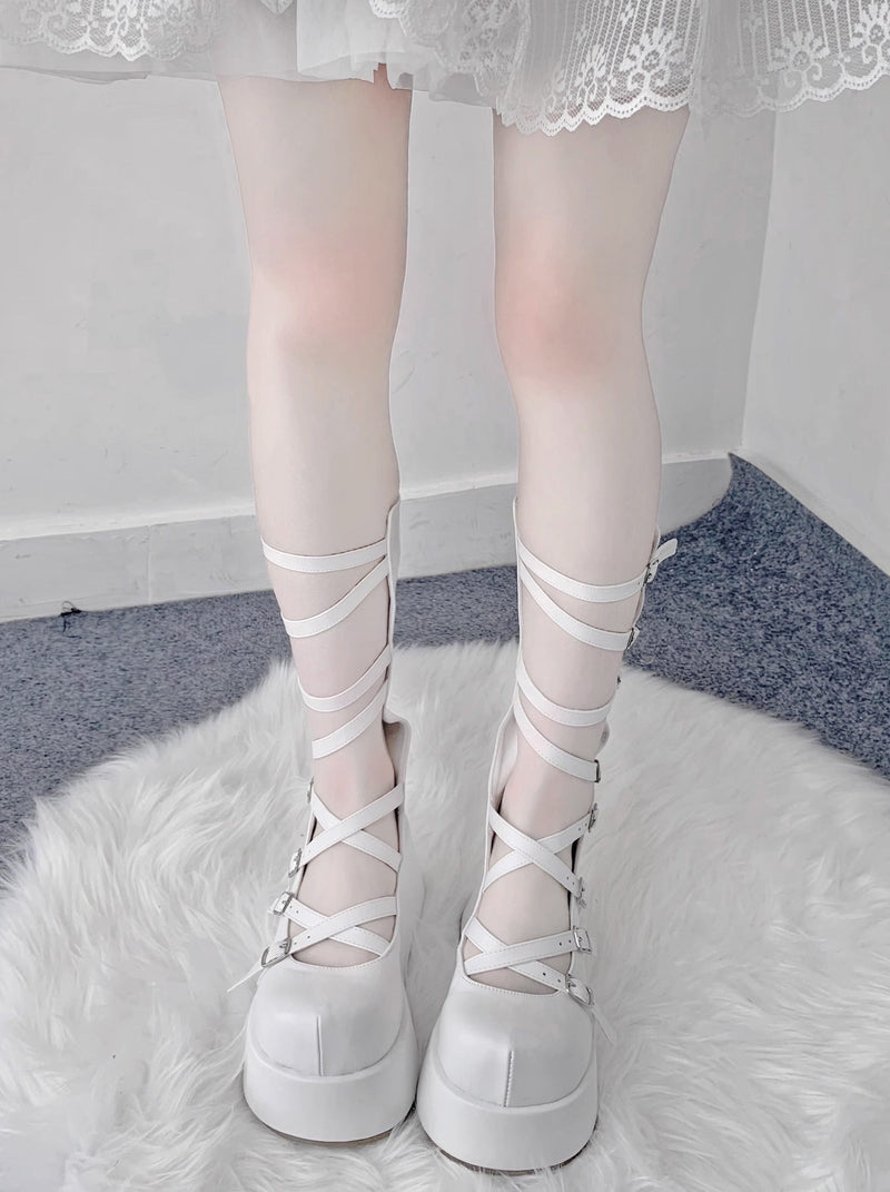Roman Strap Punk Subculture Y2k Platform Shoes