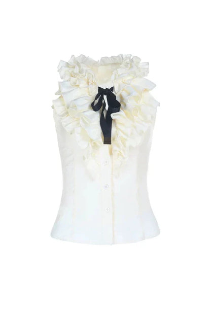 Ruffled Palace Lace Sleeveless Top